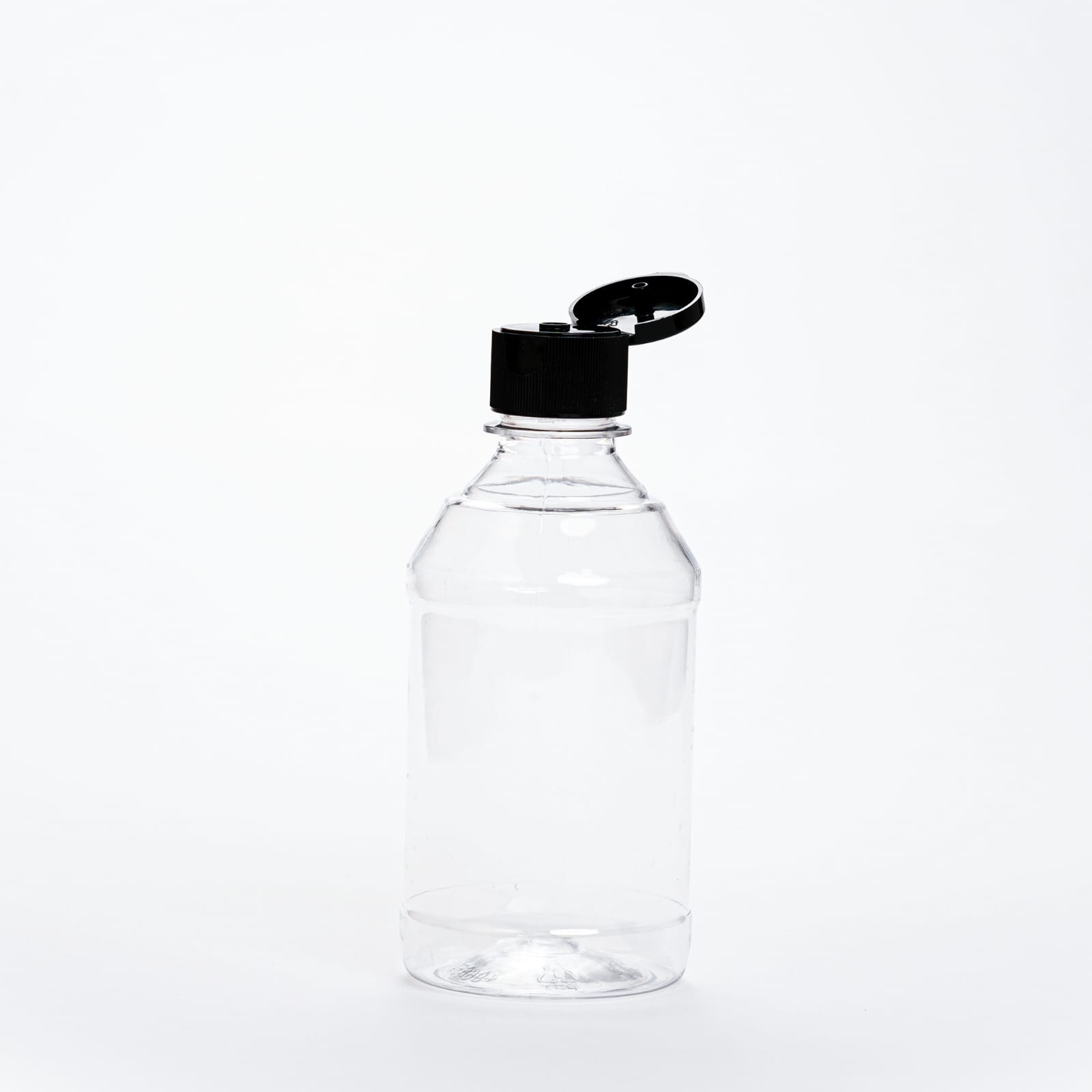 عبوة بلاستك 300مل BET شفاف مع قلاب 28 (أسود)