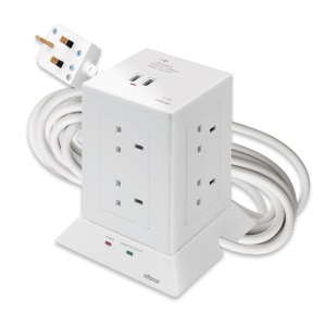  وصلة كهرباء عمودية الفنار 8 مخارج 3 متر 2XUSB 