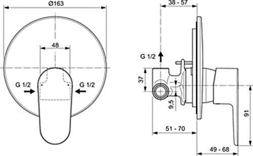    خلاط دش مخفي خط إيديال ستاندرد  [IDEAL STANDARD] 