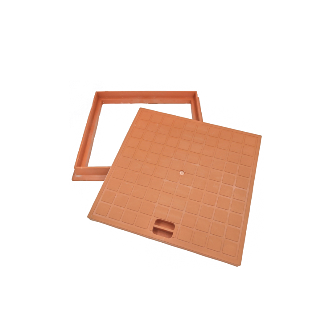  غطاء تفتيش بلاستك  بني PVC عالي التحمل  - 60×60 سم 
