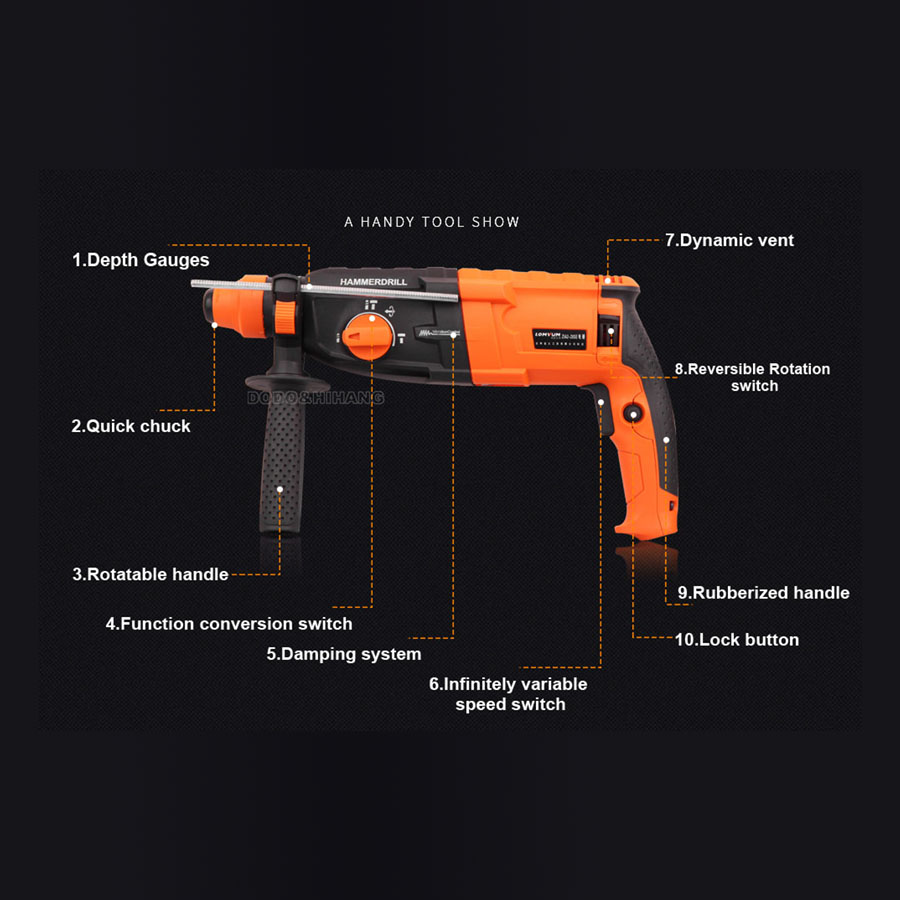  دريل كهربائي شاكوش 800W 