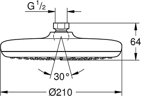  طاسة دش جروهي 21سم  مدور  GROHE 