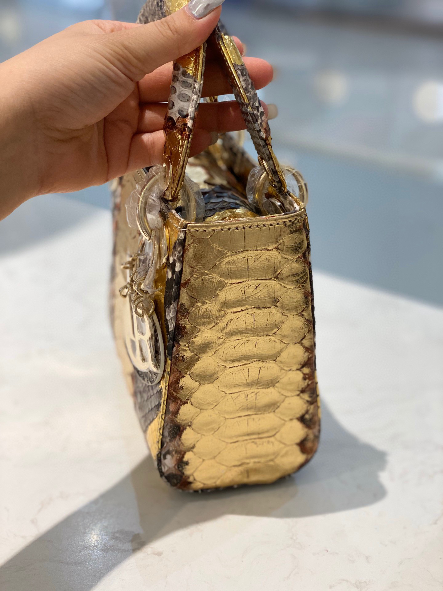 Lady dior best sale python bag