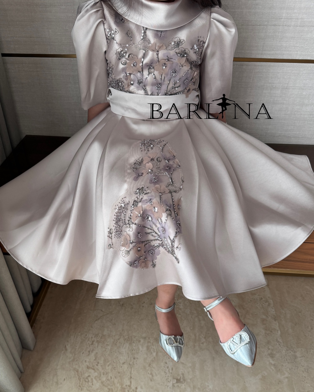 knee length dresses for ladies Flower Girl Dresses Girls Pageant Formal Dress Baby Girl Luxury Mesh Sequins Birthday Party Dress, As Picture / 1-2 Years (90cm) main image 0