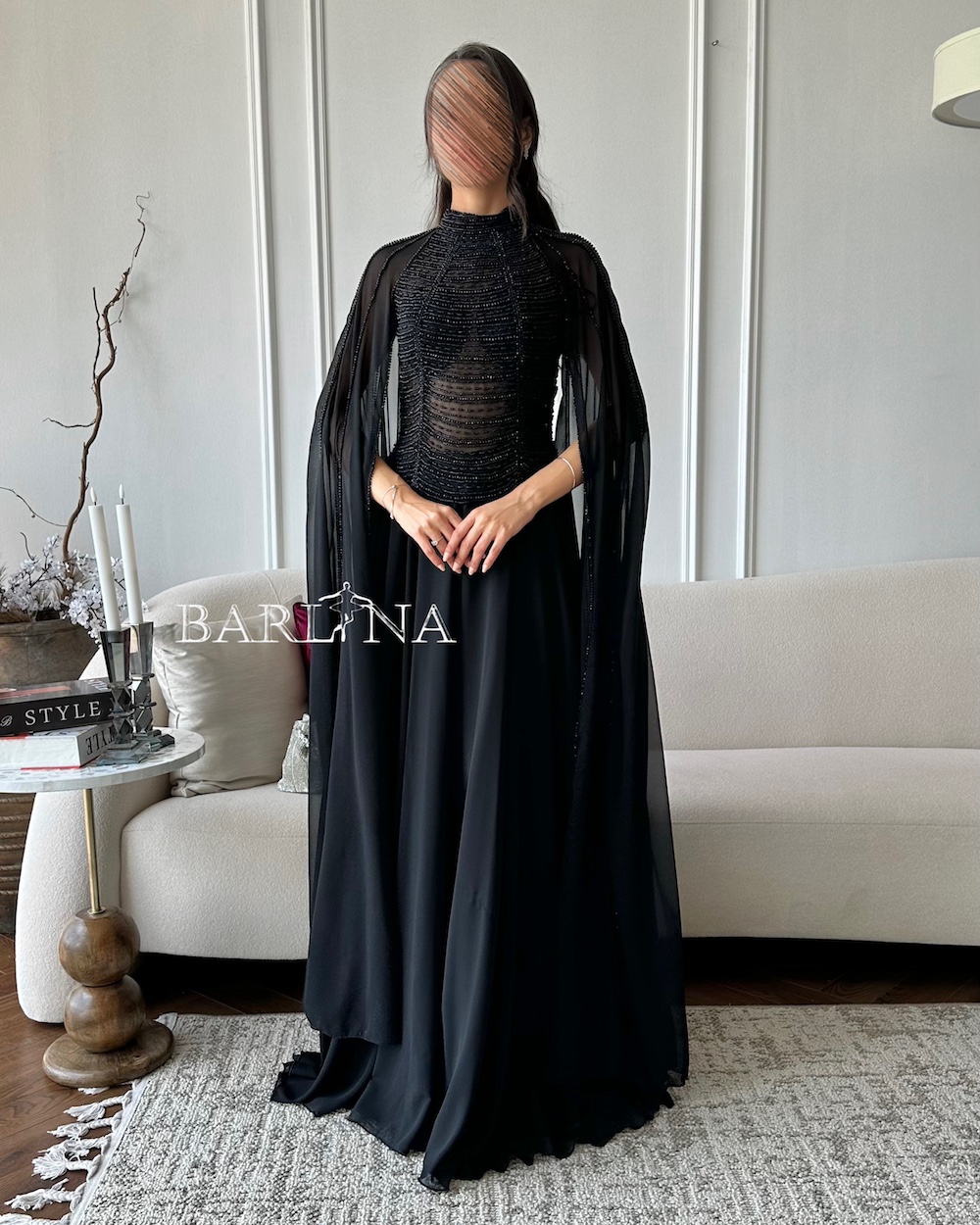 chinese dress ladies Cape Dress 3X / Black
