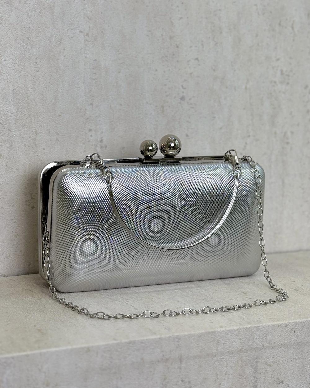 Elegant black clutch bag with a soft texture