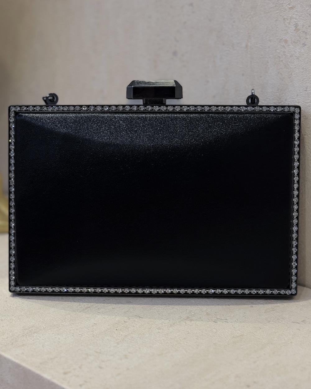 Evening Bag with a Square Crystal-Embellished Frame
