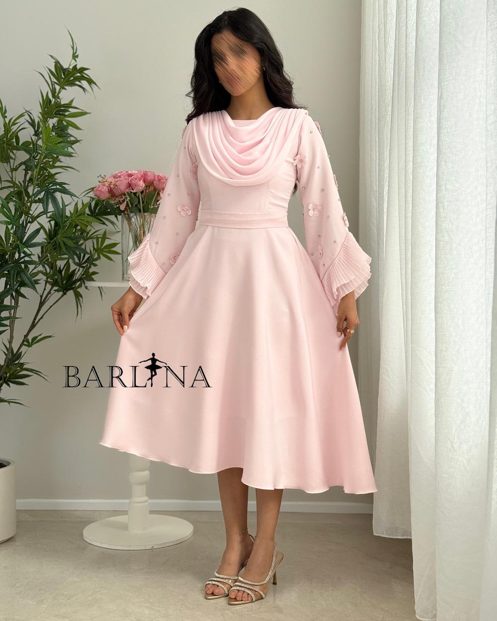 Soft midi dress with draped pleats
