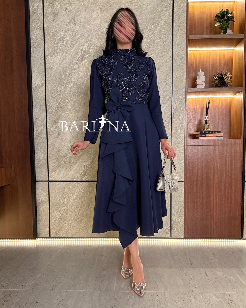 knee length dresses for ladies Baltic Born Womens Liv Tulle Midi Dress | Navy