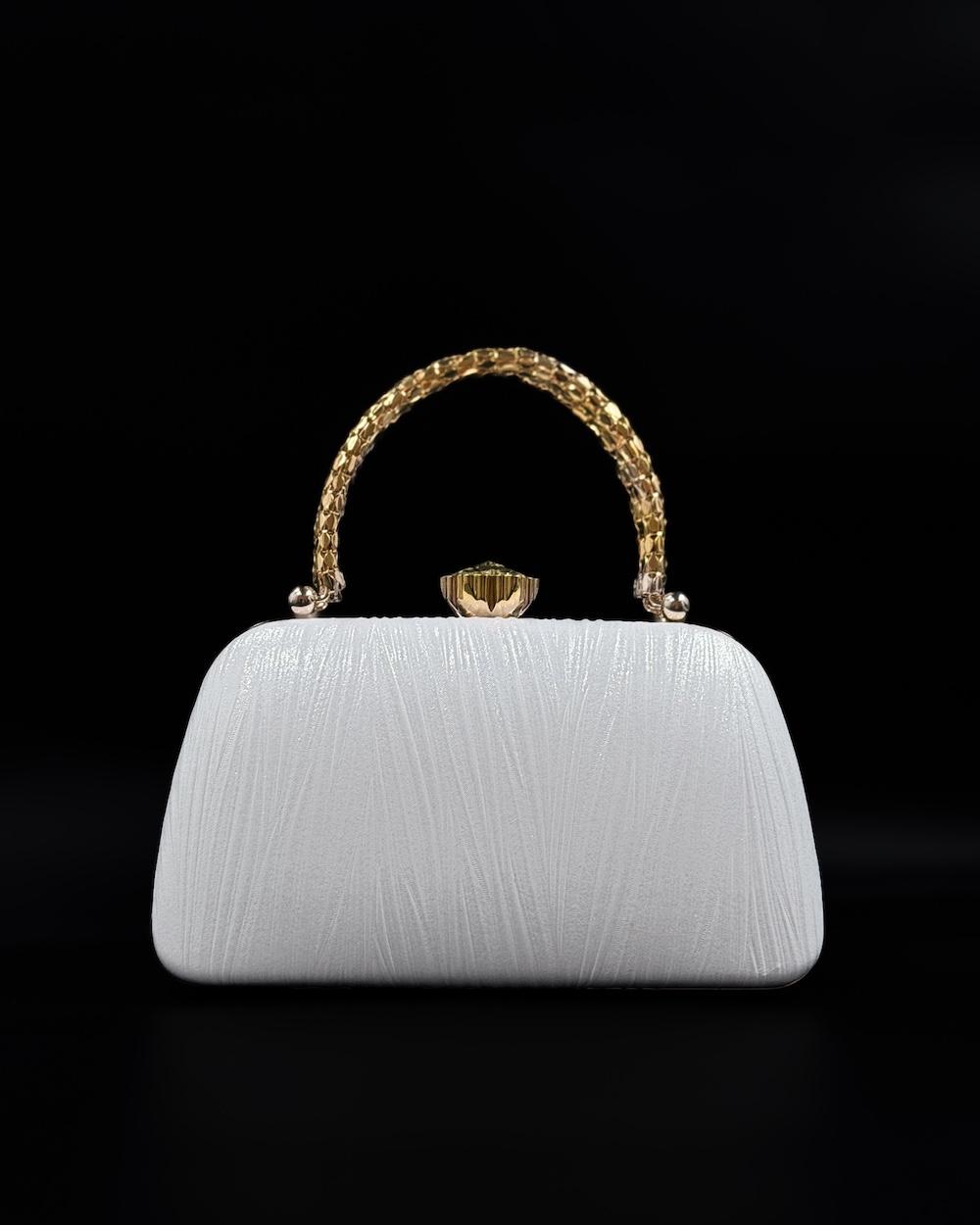 Women's evening bag with metal top handle