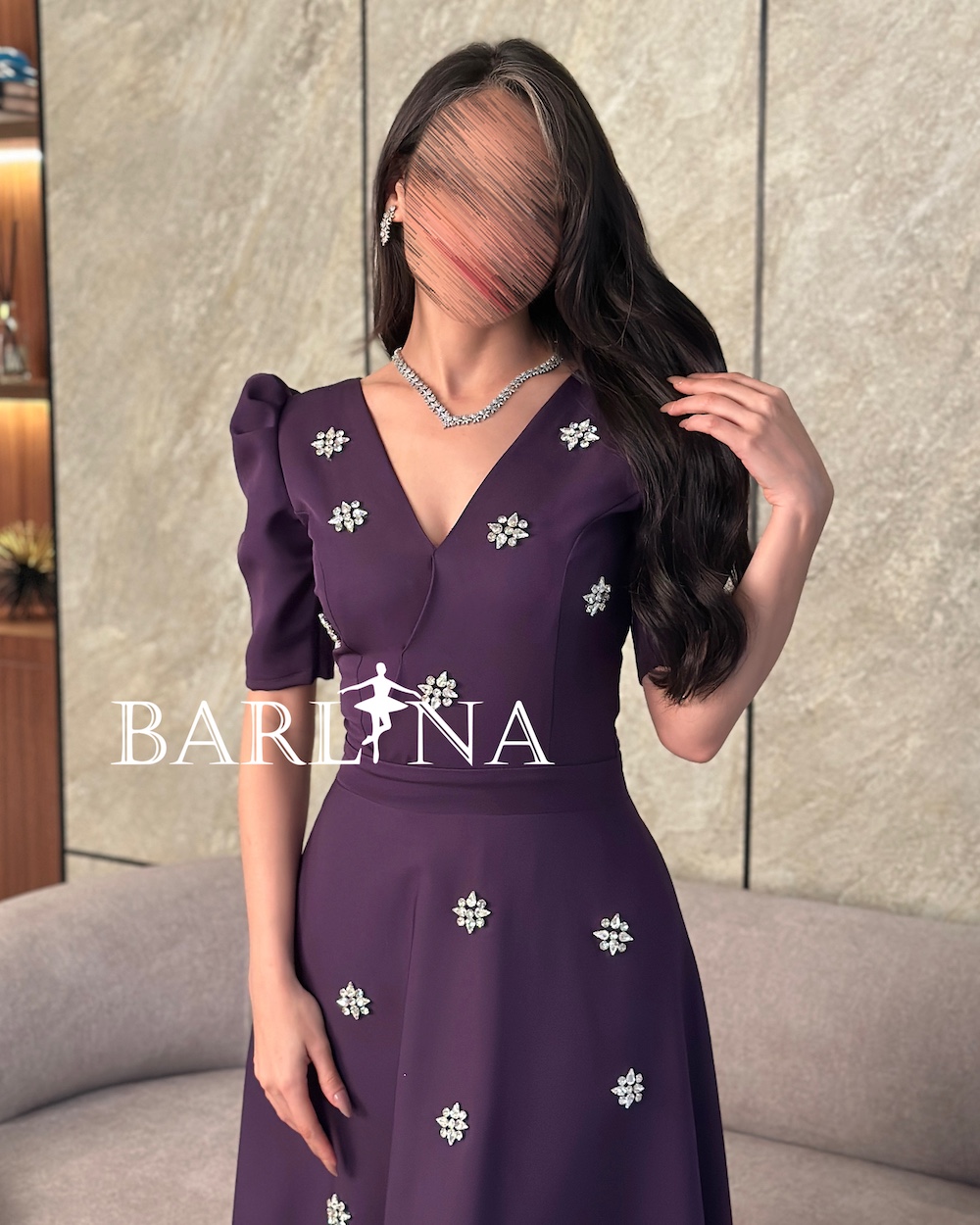 strapless open back dress POPPIN' BOTTLES RHINESTONE MAXI DRESS IN PURPLE – AKIRA main image 0