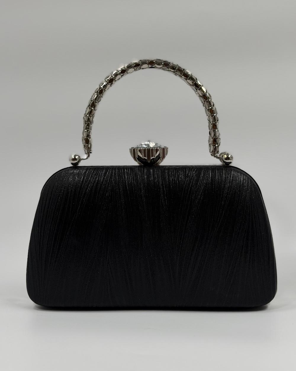 Women's evening bag with metal top handle