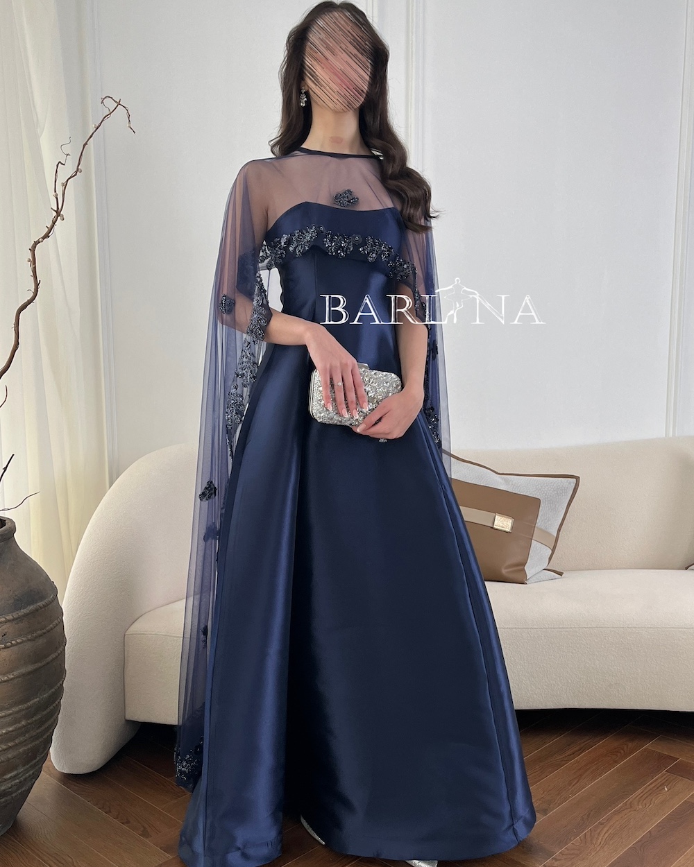 sachin and babi light blue dress A-line V-neck Long Black Prom Dresses, Simple Long Split Evening Dress