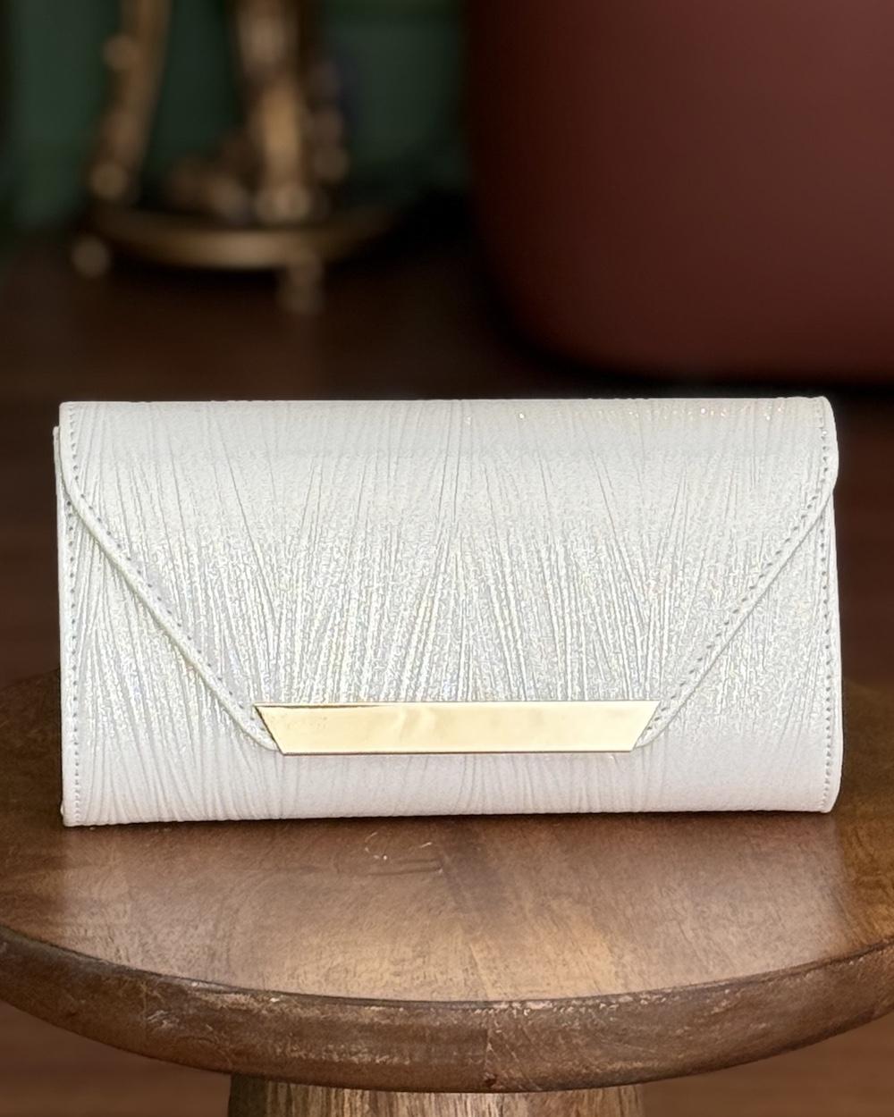 Clutch bag with a soft stripe pattern