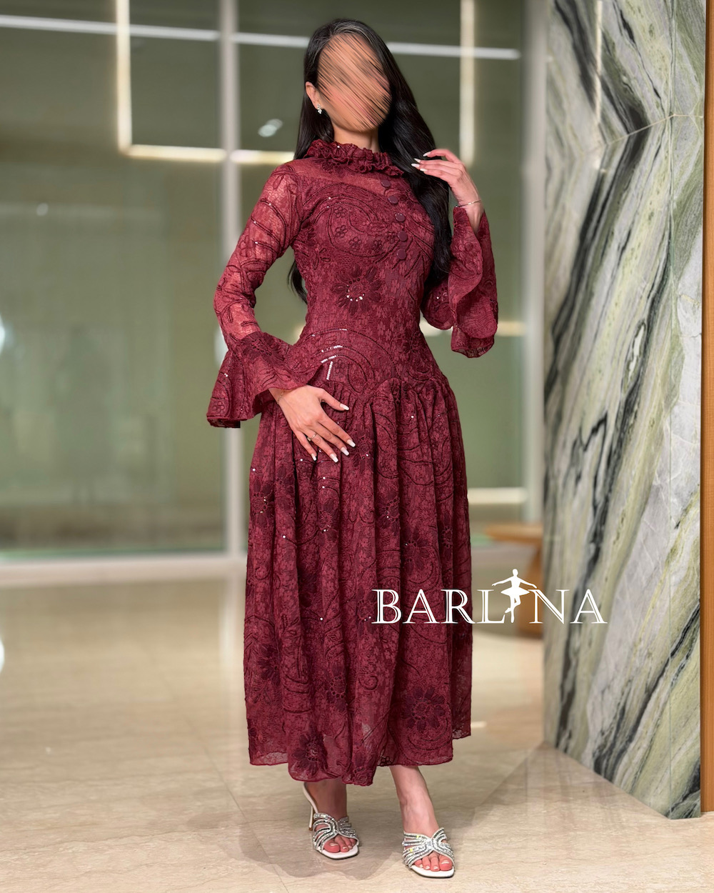 sachin and babi light blue dress Elegant Red Lace Dress