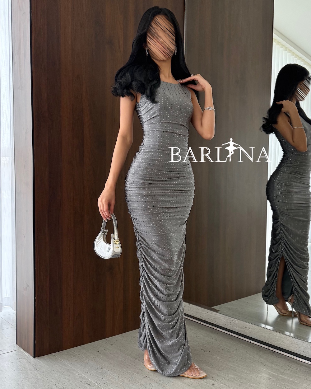 long tight grey dress 1S-1M-1L / Grey / 3 main image 1