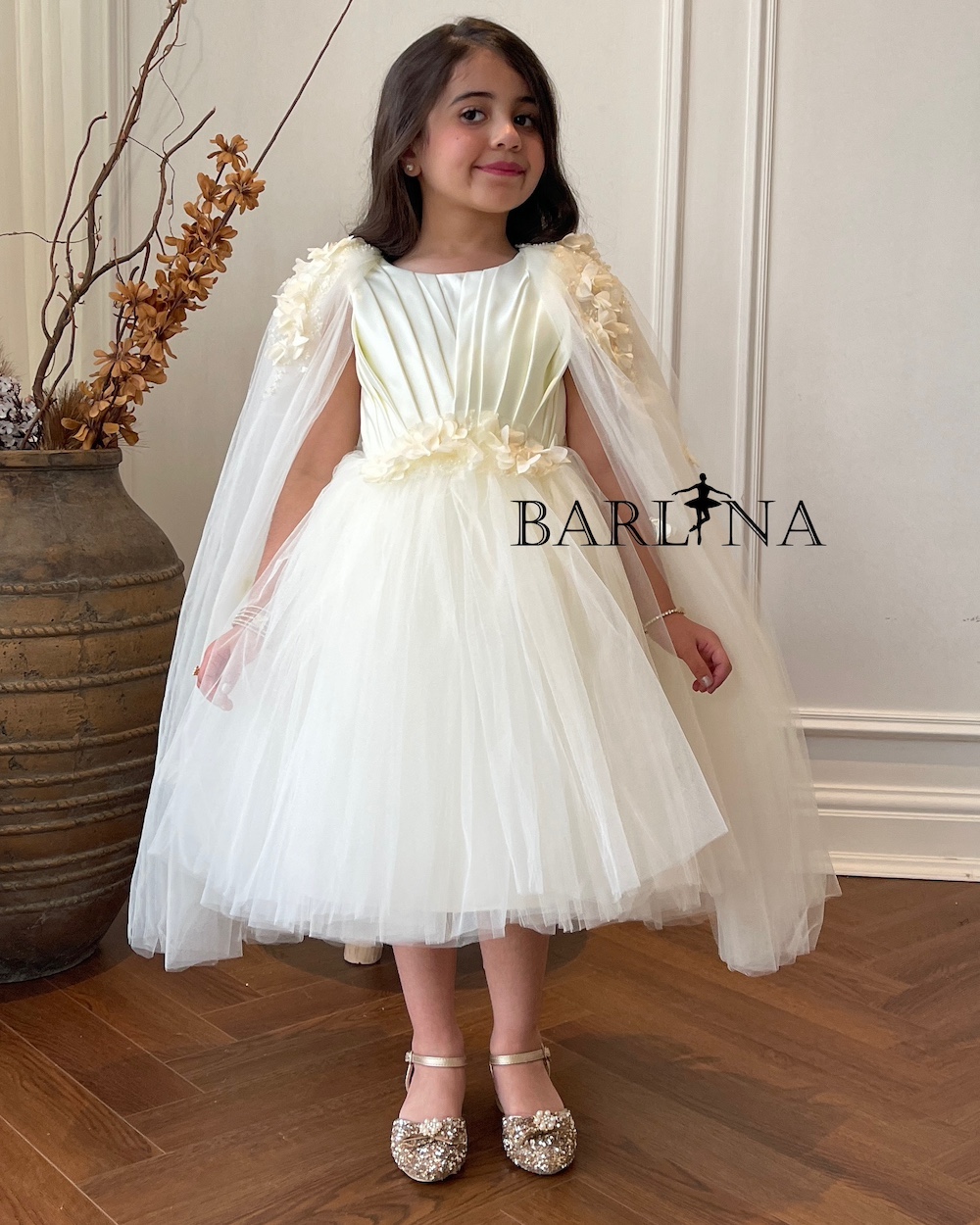 white christmas dresses Cream Flower Girl Dress main image 1