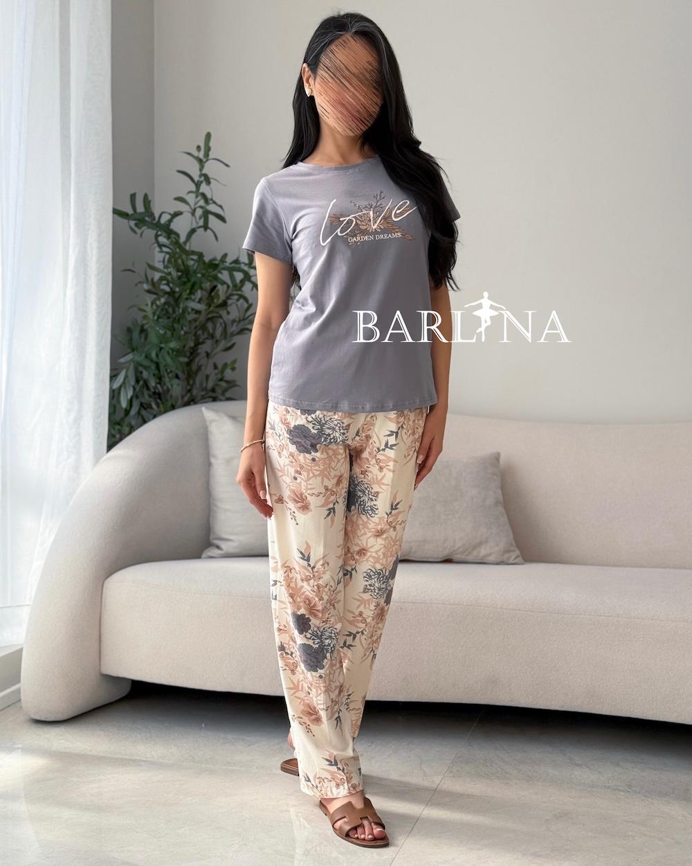 Soft pajamas with an elegant floral print and bush design