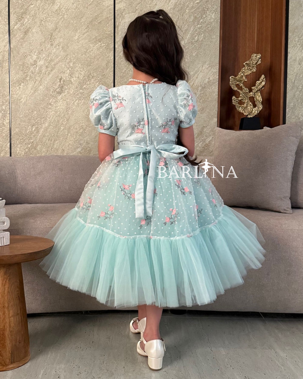 white maxi lace dress NISHA Long Sleeve A-Line Lace Gown