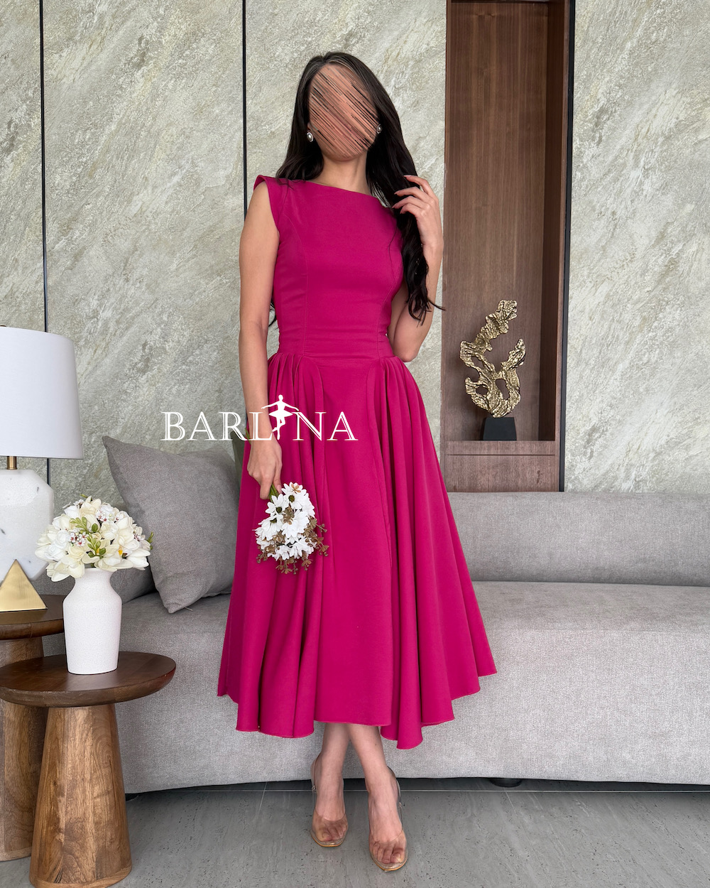 sachin and babi light blue dress Azazie Rue Fuchsia Stretch Satin Bridesmaid Dresses