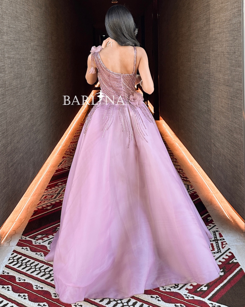 green emerald velvet dress Side-Drape V-Neck Long Formal Dress with Long Sleeves Eggplant / 10 main image 0