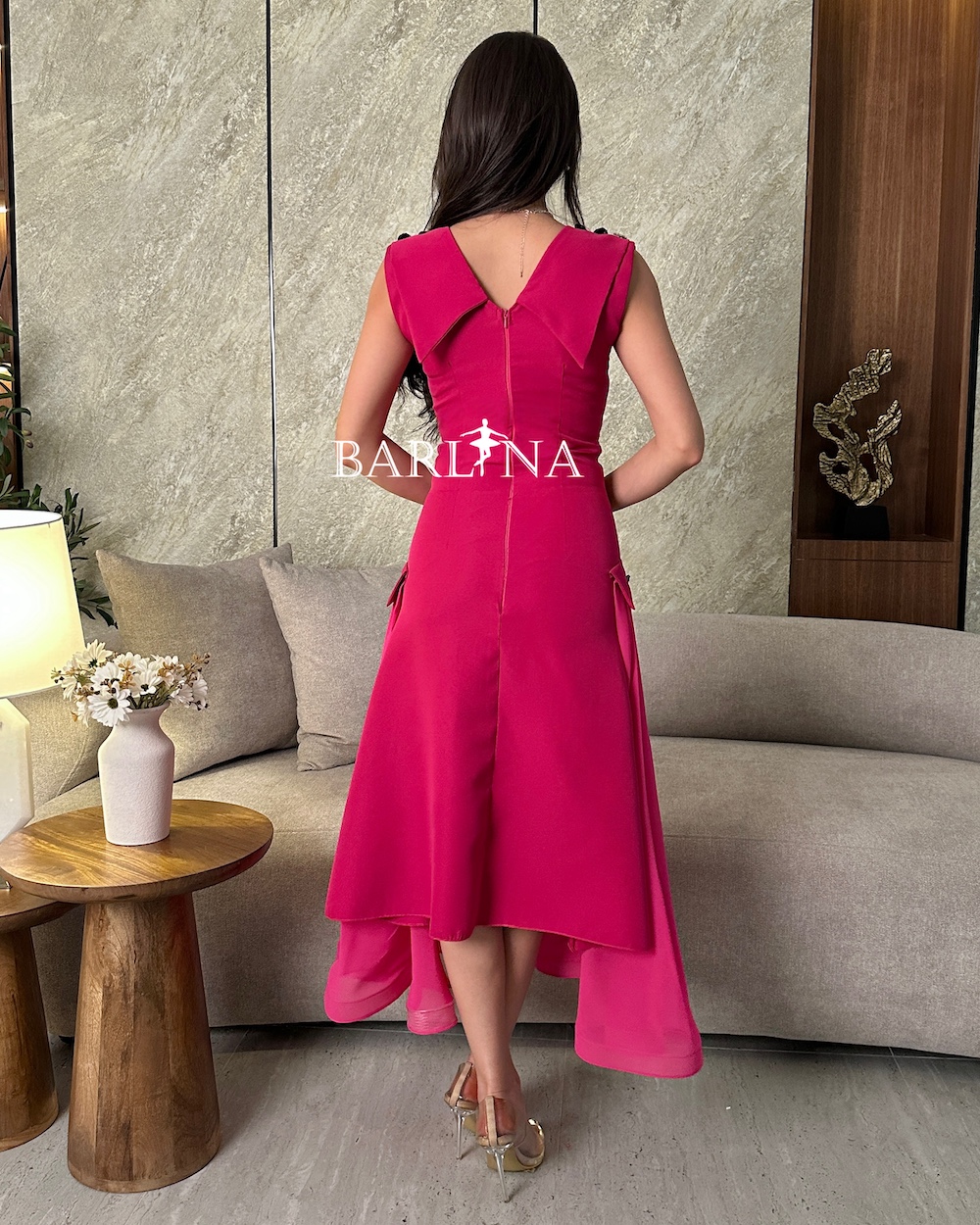 red off the shoulder dress long sleeve Off Shoulder Bell Sleeve Rosette Gown In Super Red