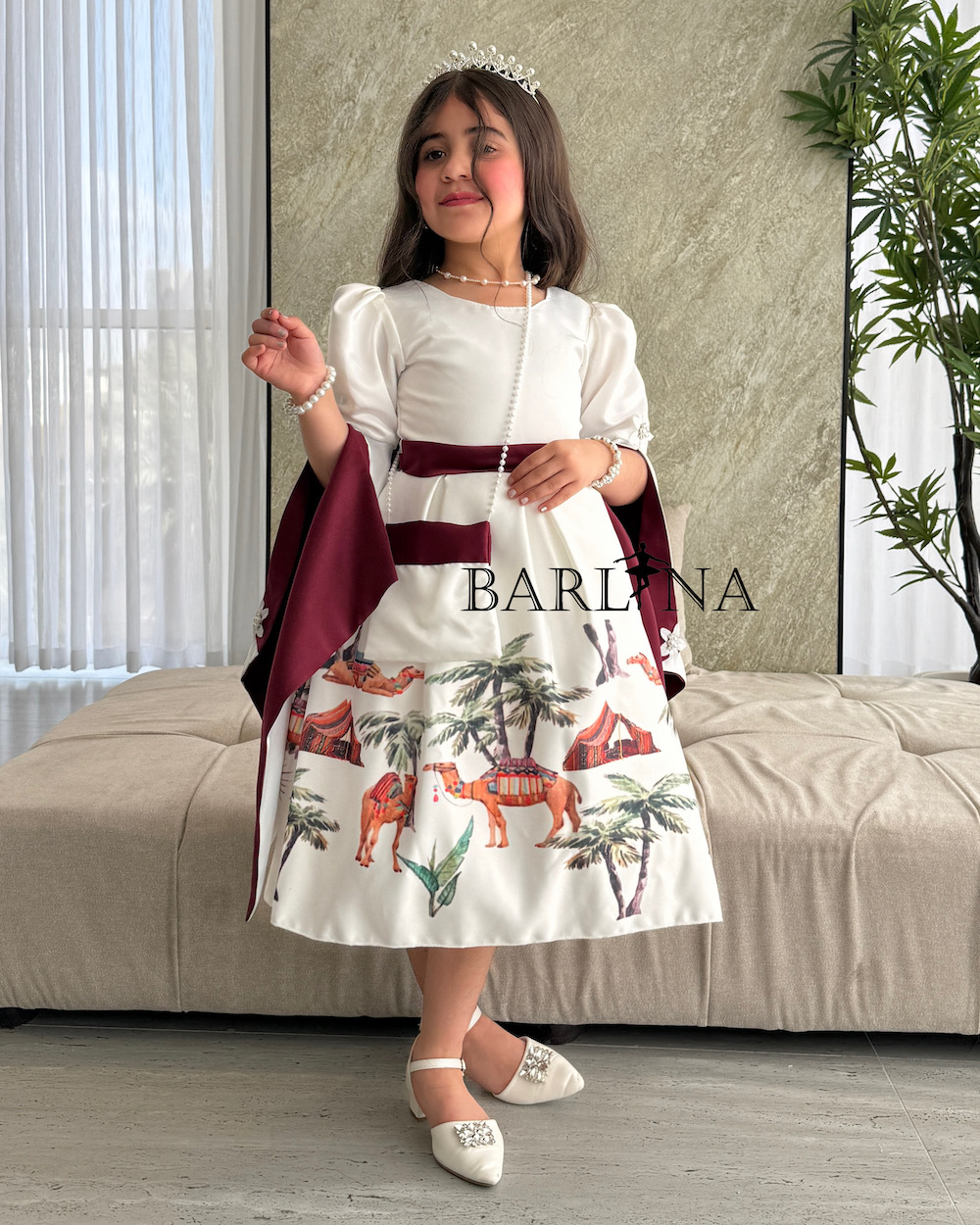 white dress with burgundy sash V-Back Ivory Lace Tulle Flower Girl Dress with Bow Sash 212noFT(4) Ivory / Apple Red / 8