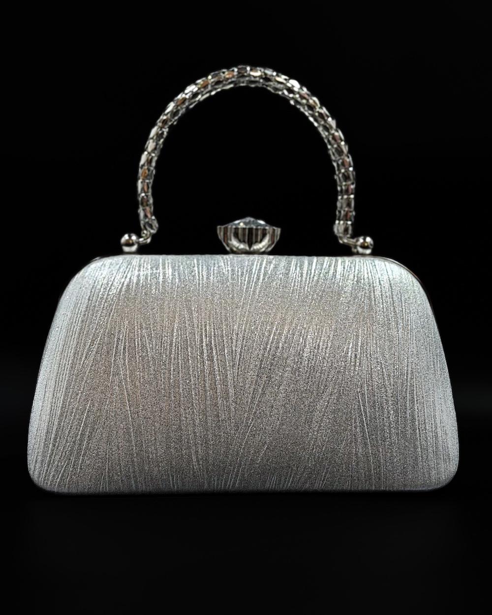 Women's evening bag with metal top handle