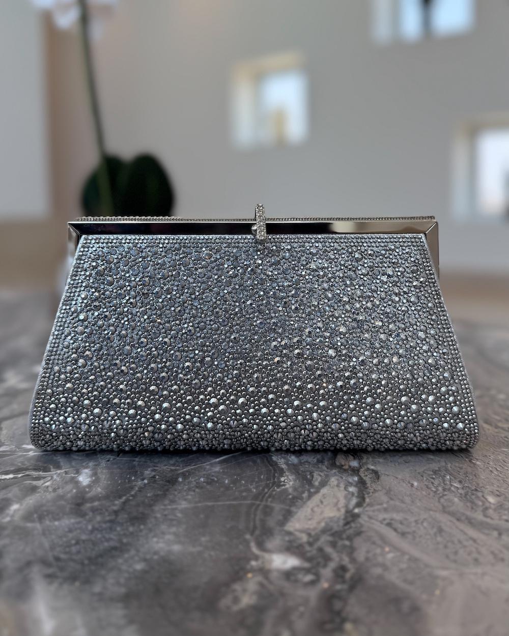 Evening bag studded with sparkling stones