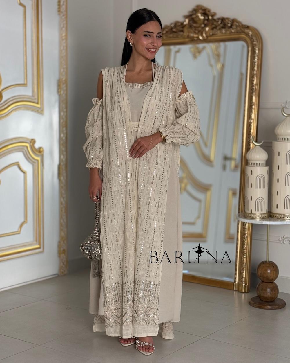 Elegant patterned jalabiya with separate sleeves