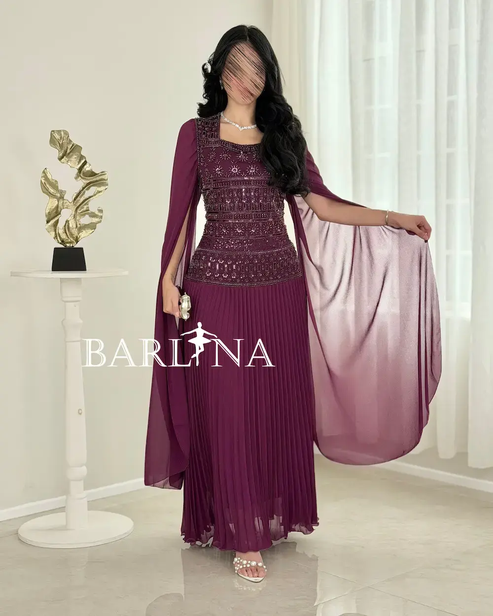 Dress with shimmering embroidery on the bodice