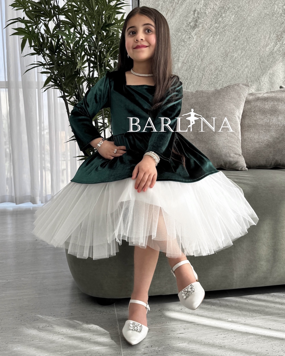 green emerald velvet dress Crushed Velvet Bow Dress 14Y