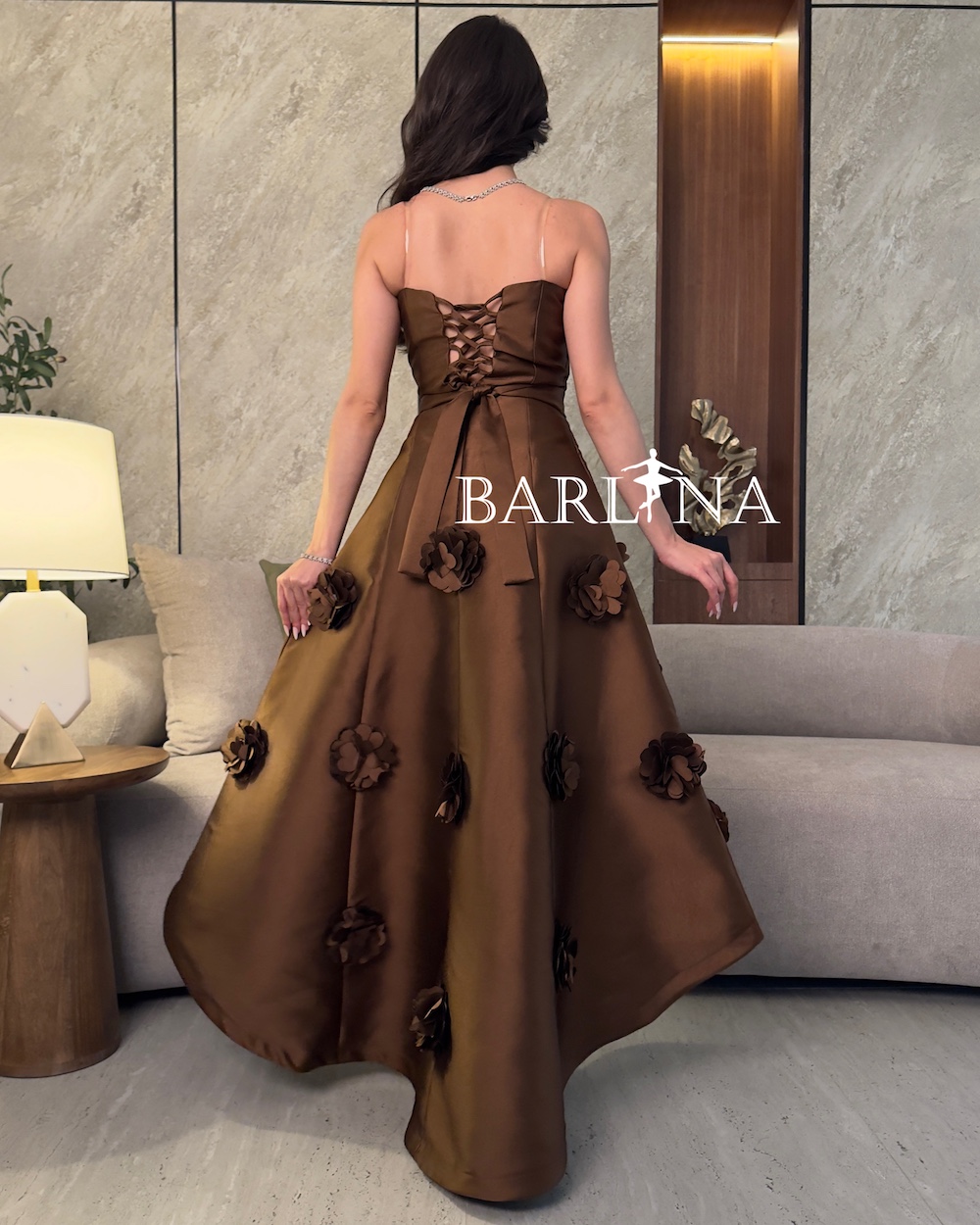 chinese dress ladies Off Shoulder Maxi Dress Brown Small by Sorella Boutique main image 1