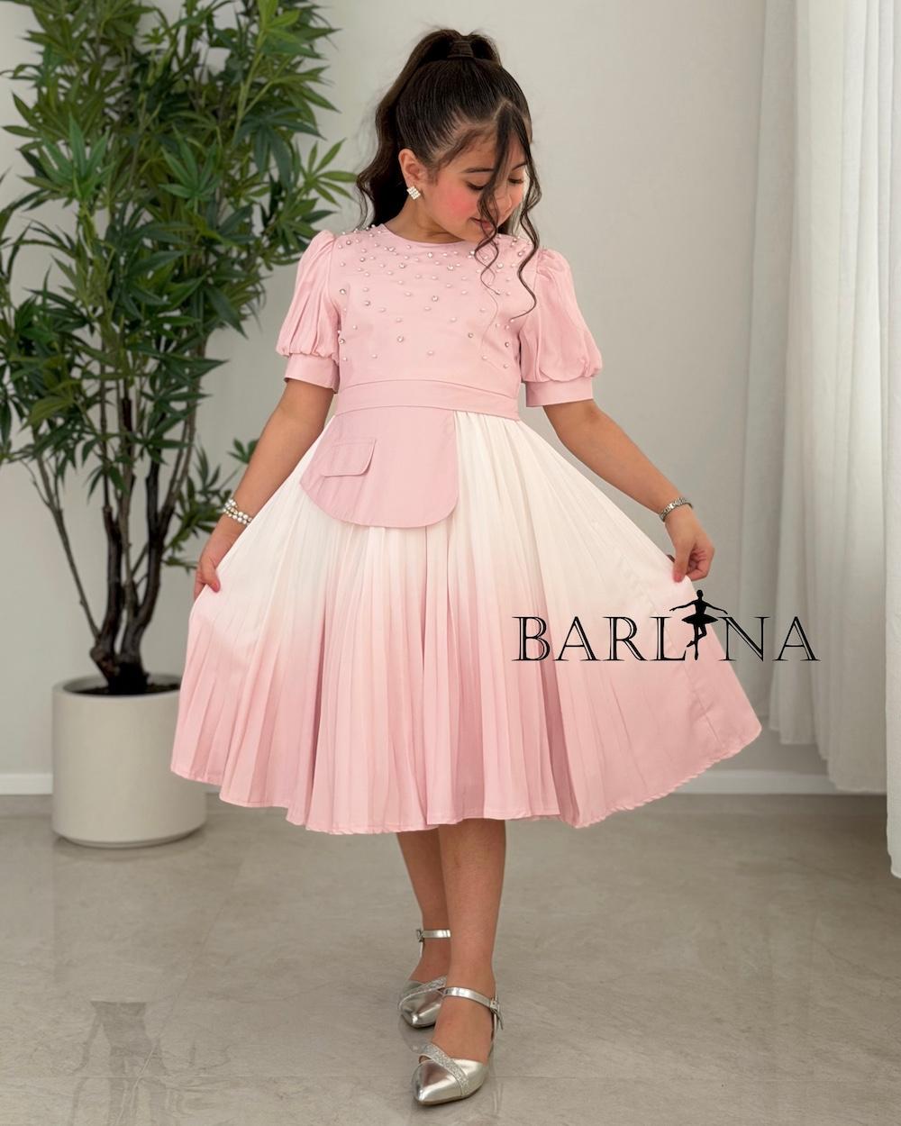 Girls' ombre pleated dress