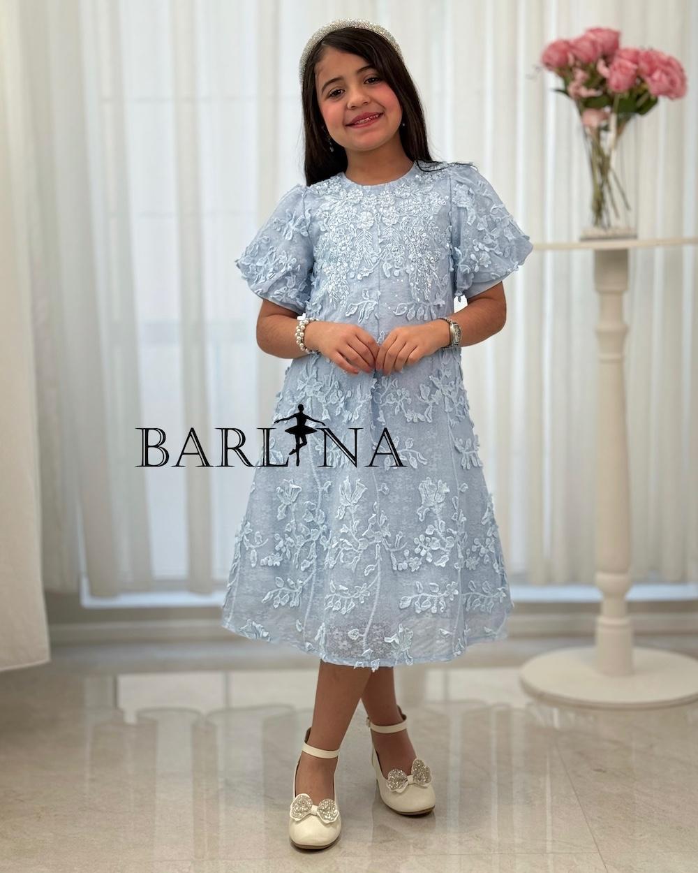 Girls' dress embroidered with floral patterns