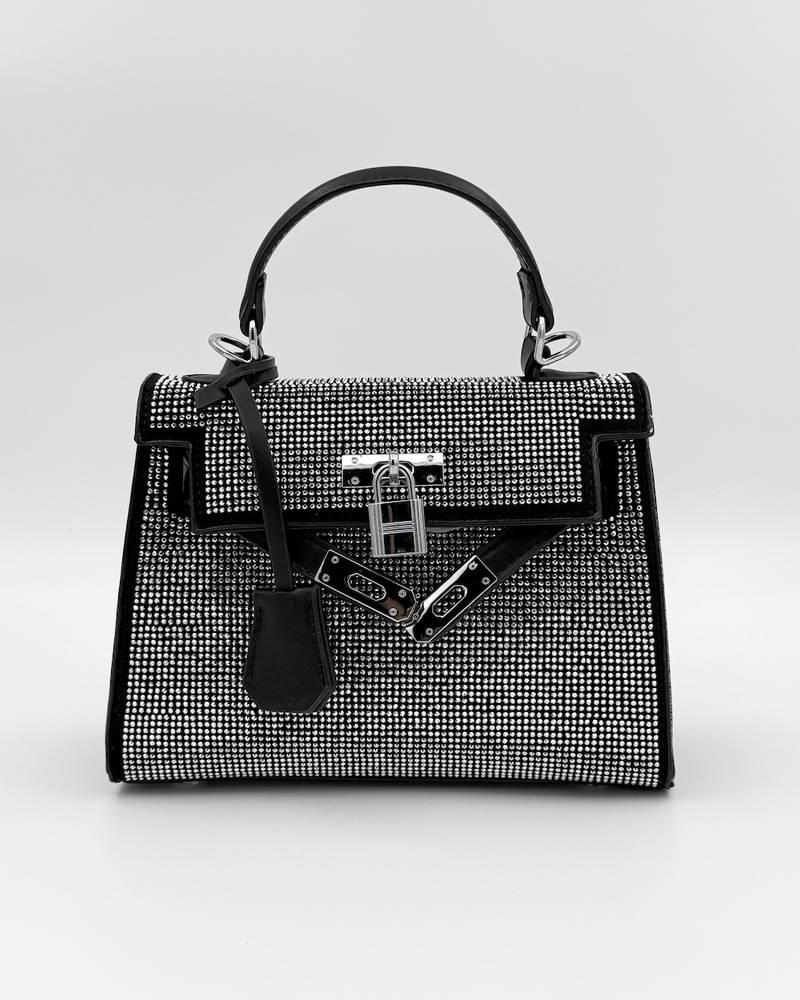 Luxury studded bag with front closure