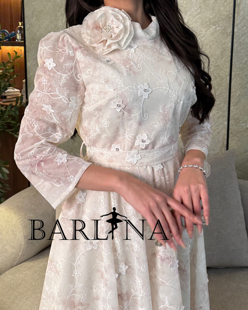 sachin and babi light blue dress Black Medina Lace Midi Dress