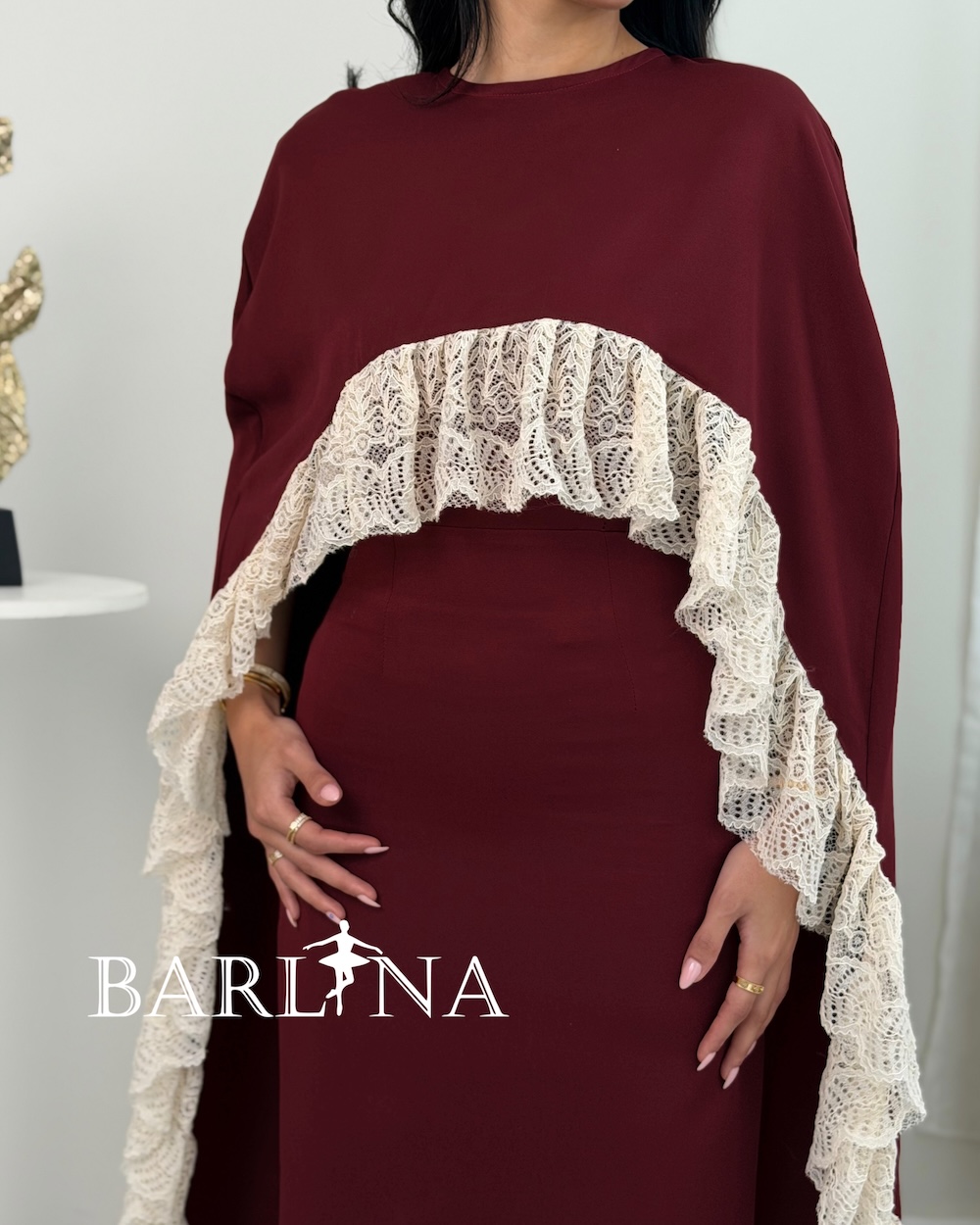 burgundy and white lace dress Destiny Lace Maxi Dress Burgundy main image 0