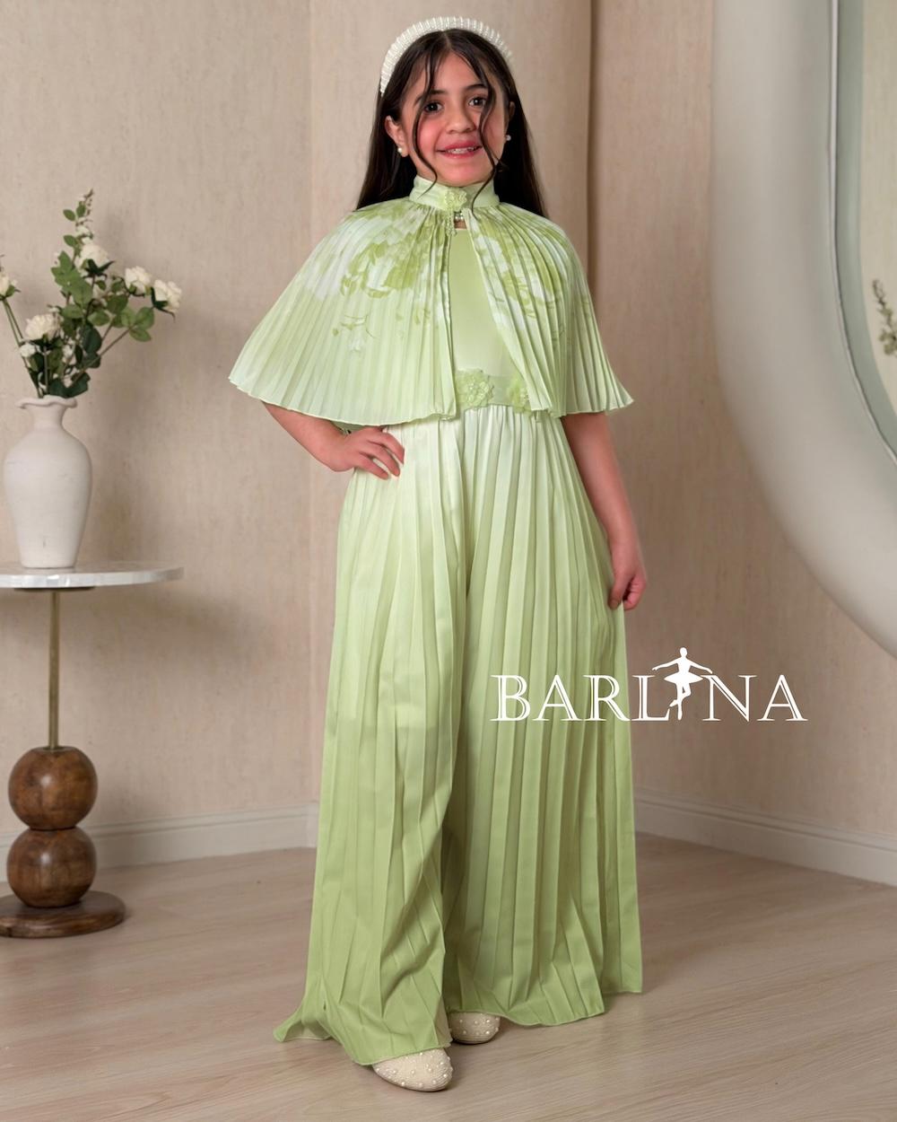 Girls' two-piece pleated jumpsuit