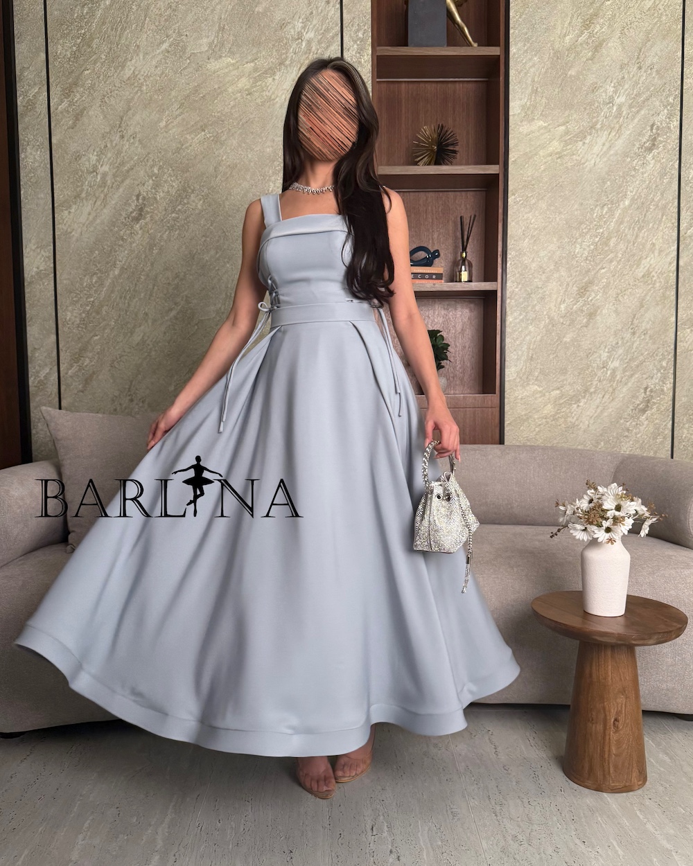 Grey loose dress with side ties