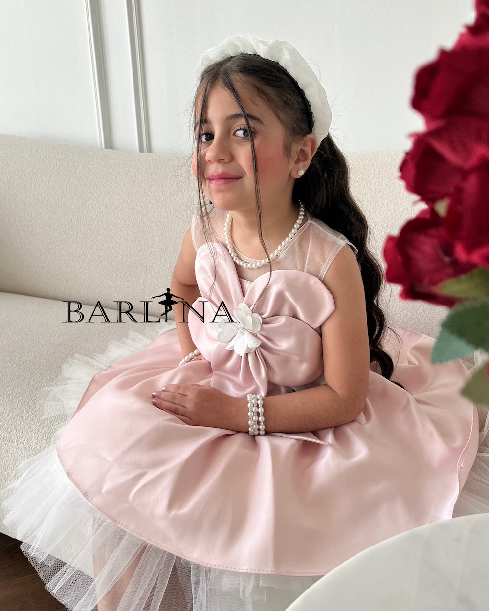 strapless open back dress One Asymmetric Sleeve Detail Bright Pink Midi Dress – John Paul Ataker main image 0