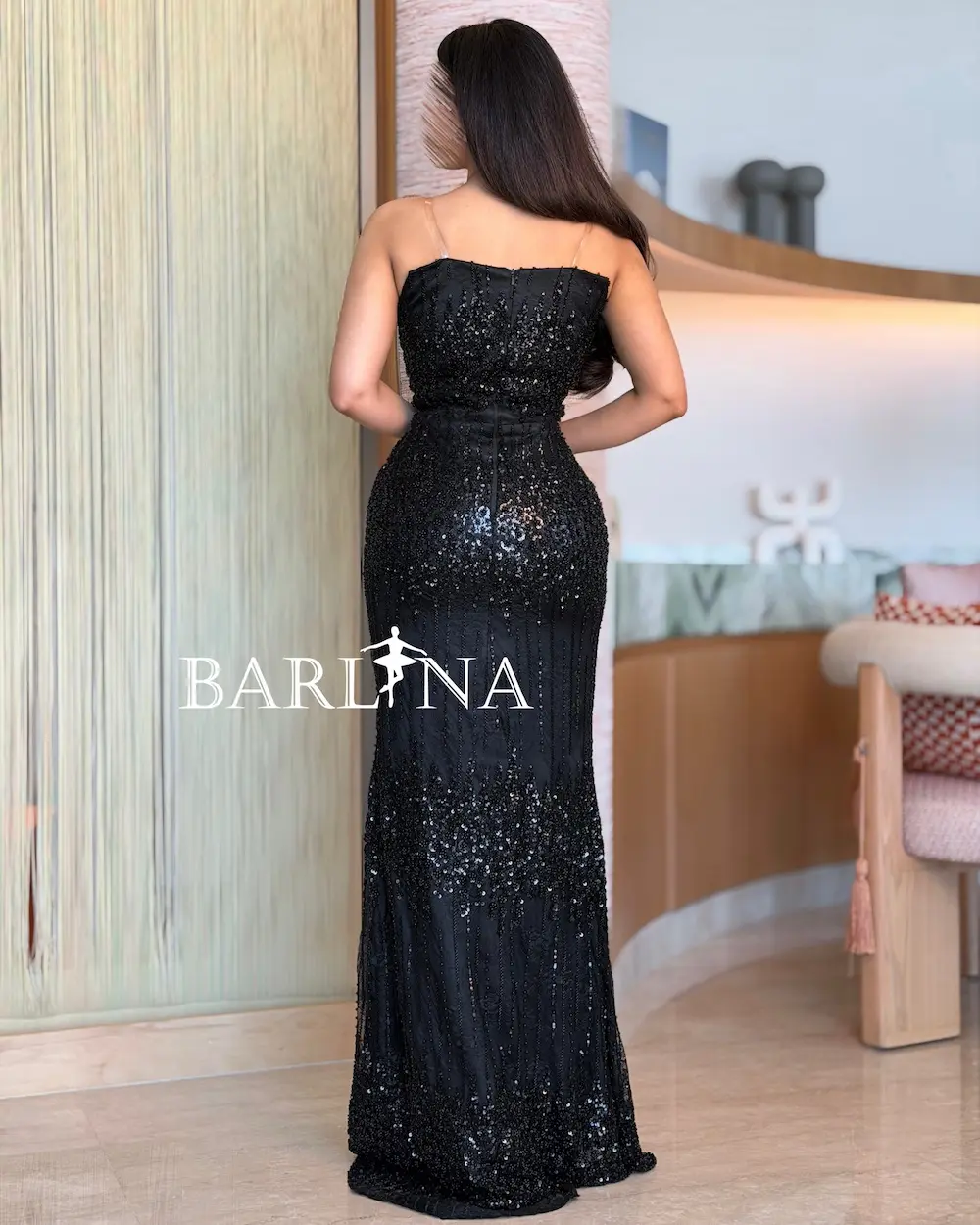slim fit dress slacks Elizabeth K GL3599 Prom Dress - Navy