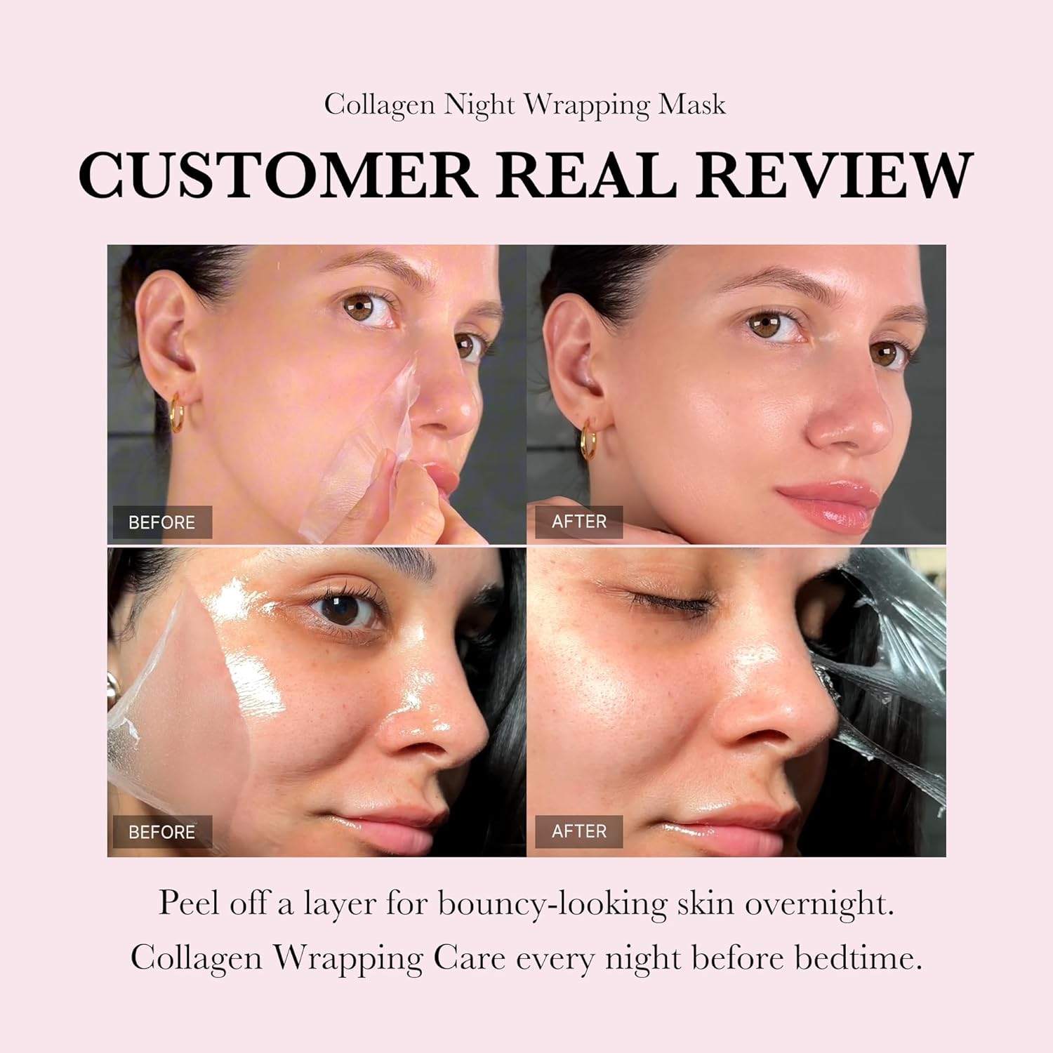 Before and after photos of mask use