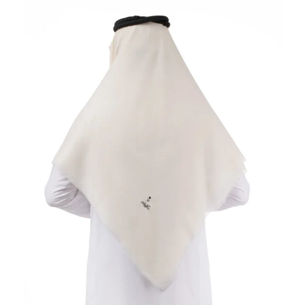 شال كشميري سادة لون ابيض ماركة ملكي خاص