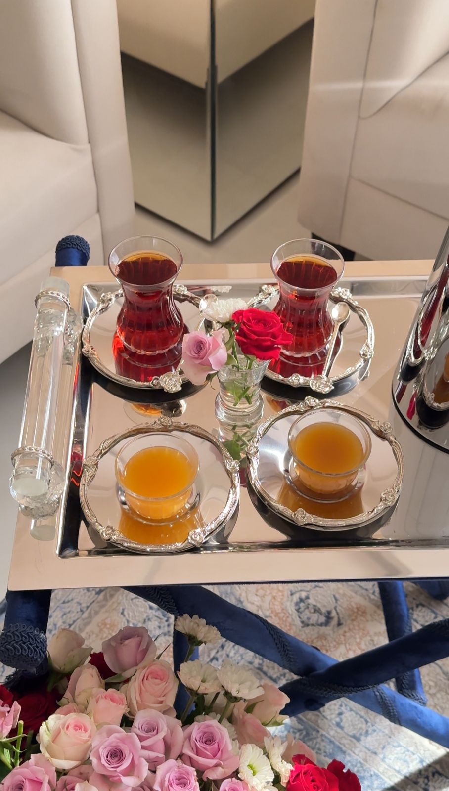 طقم بيالات تركي وردة