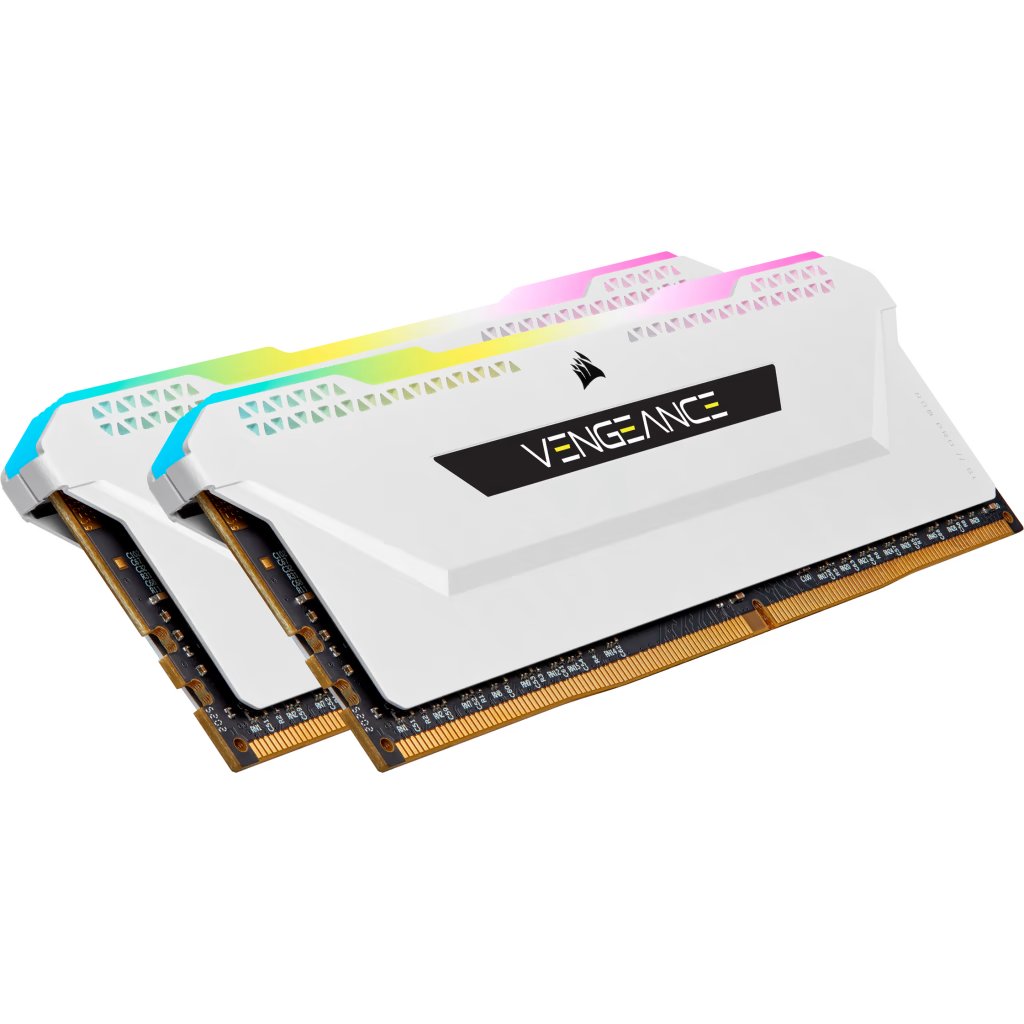 CORSAIR VENGEANCE RGB PRO SL 16GB (2x8GB) DDR4 DRAM 3600MHz C18 Memory Kit  – White