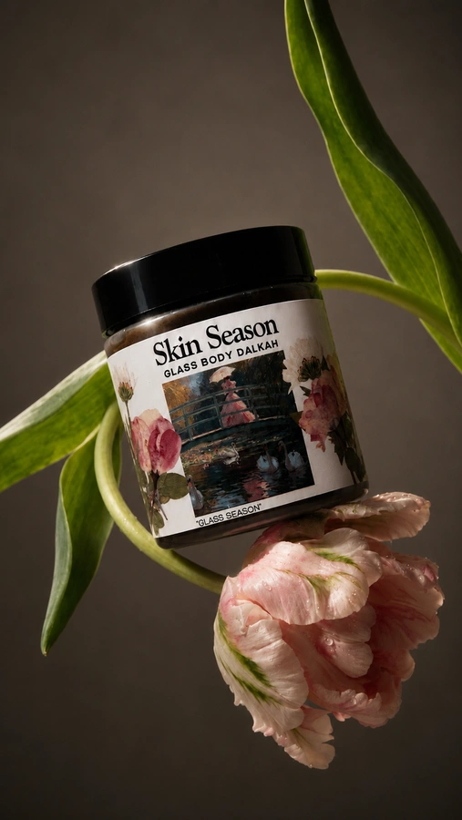 عبوة دلكة الجسم الزجاجي 321 مل من Skin Season | Glass Body Dalkah 321m