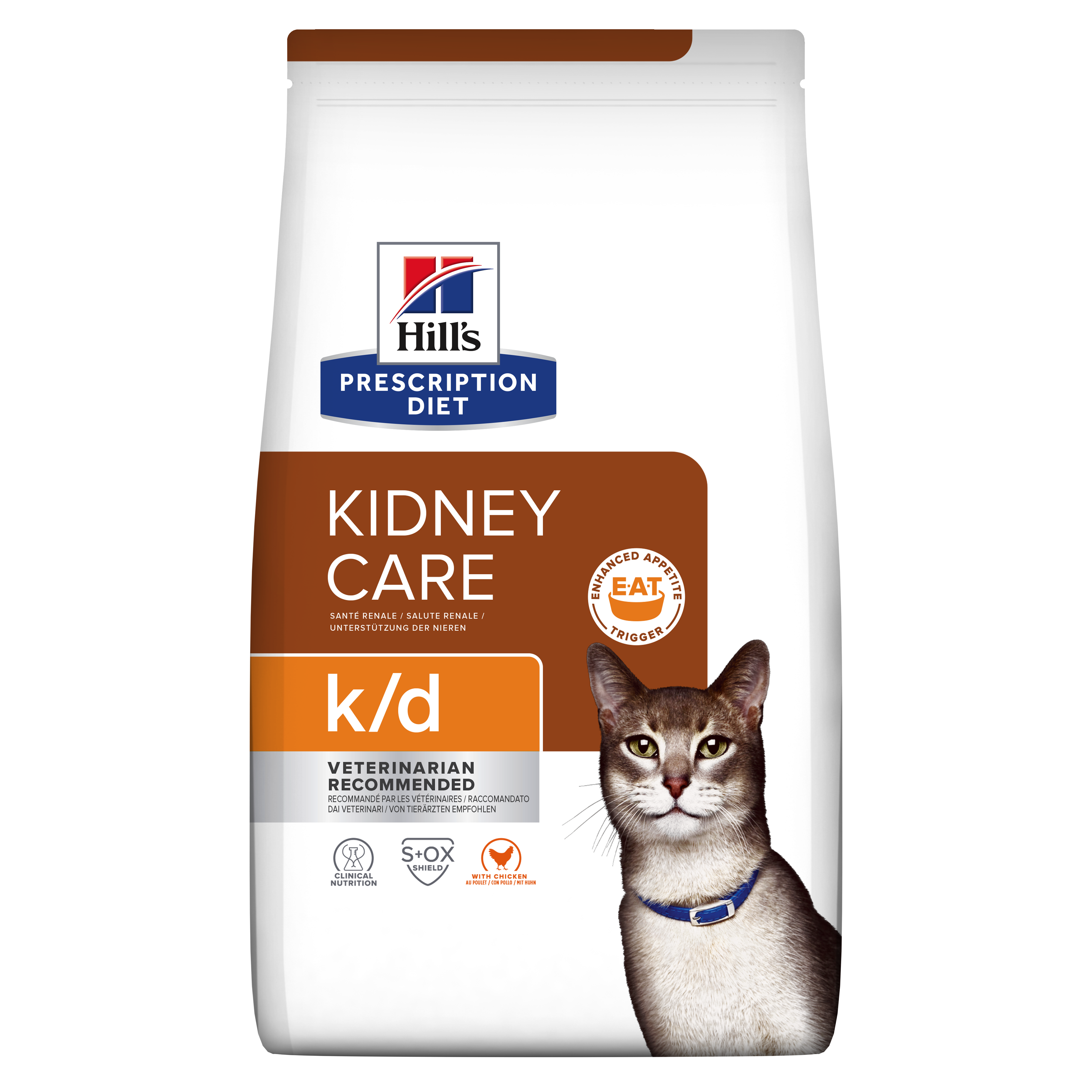 Hills cat veterinary dry food kidney care k/d with chicken