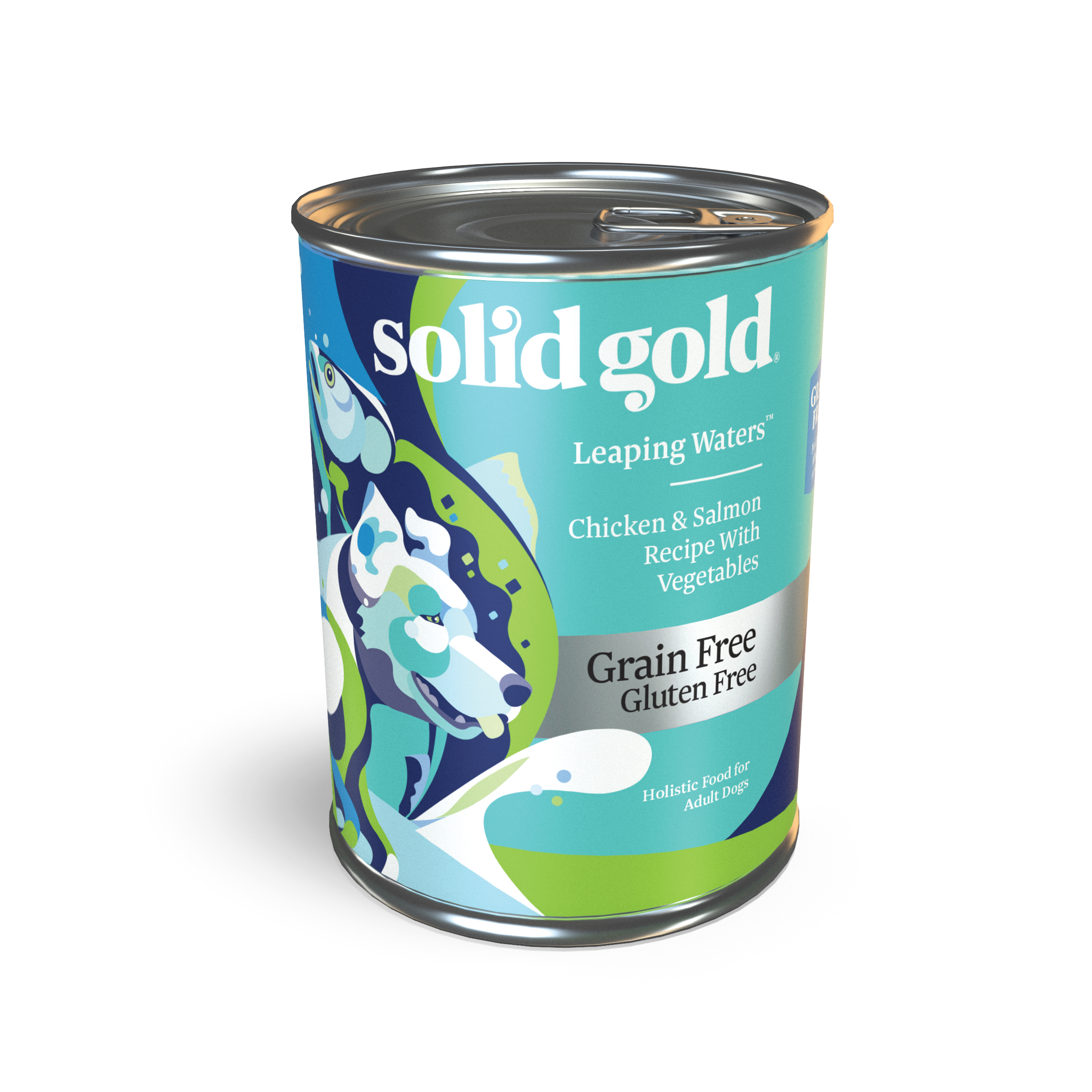 SOLID GOLD - LEAPING WATERS SALMON -اكل كلاب الدجاج والسلمون مع الخضار