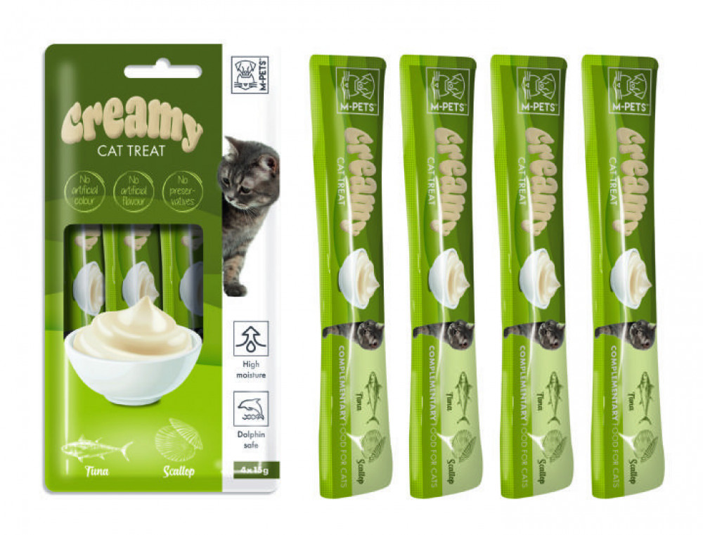 CREAMY CAT TREATS - TUNA-SCALLOP 4X15G